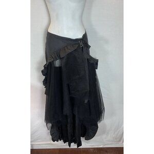 Belle Pogue Ruffle Taffeta Wrap Skirt XL Goth Fairy Witchy Steampunk